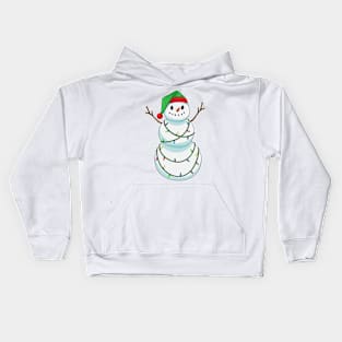 Snowman Christmas Fairy lights Kids Hoodie